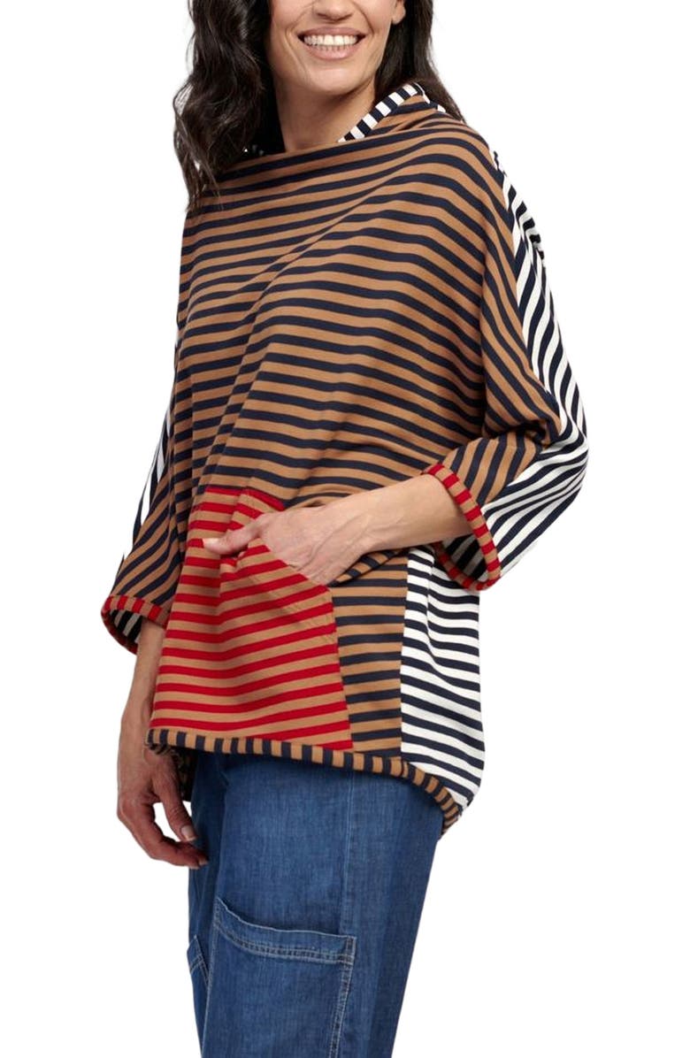 Alembika Mixed stripes mock neck top, Alternate, color, 