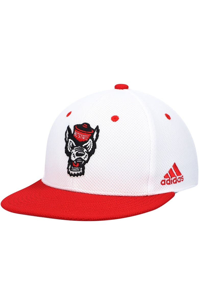 adidas Men's adidas White NC State Wolfpack On-Field Baseball Fitted Hat, Main, color, White