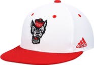 adidas Men's adidas White NC State Wolfpack On-Field Baseball Fitted Hat