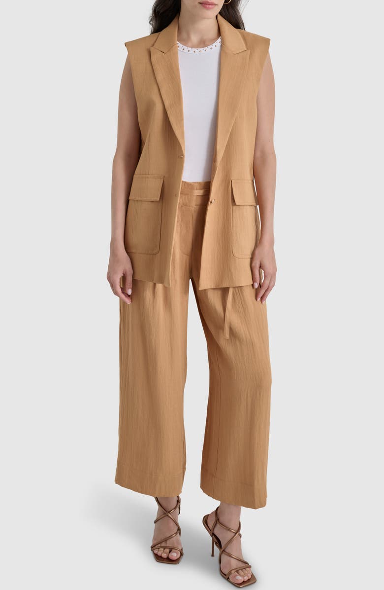 DKNY Longline Vest, Alternate, color, Tawney