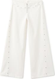 MANGO TEEN Studded Wide Leg Jeans