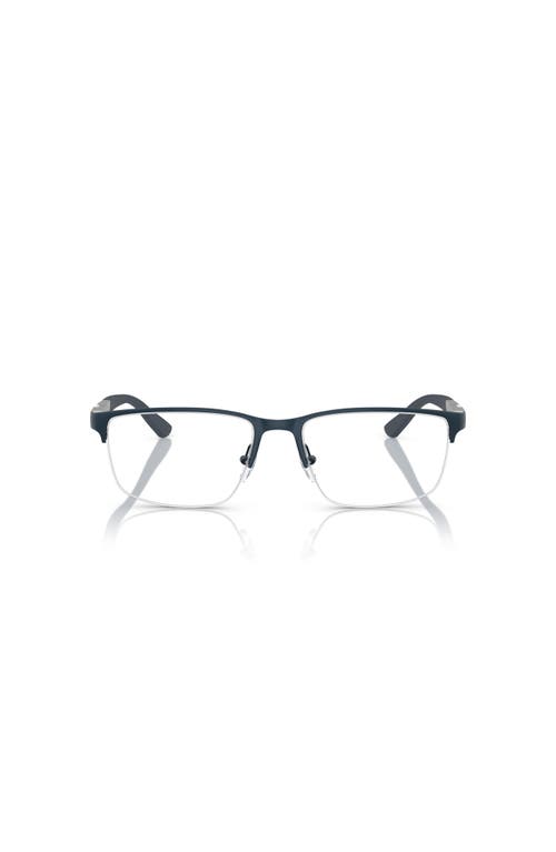 Emporio Armani 56mm Rectangle Optical Glasses In Blue