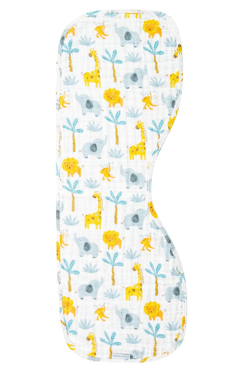 Stephen Joseph 2-Pack Reversible Cotton Muslin Burp Cloths, Alternate, color, Zoo