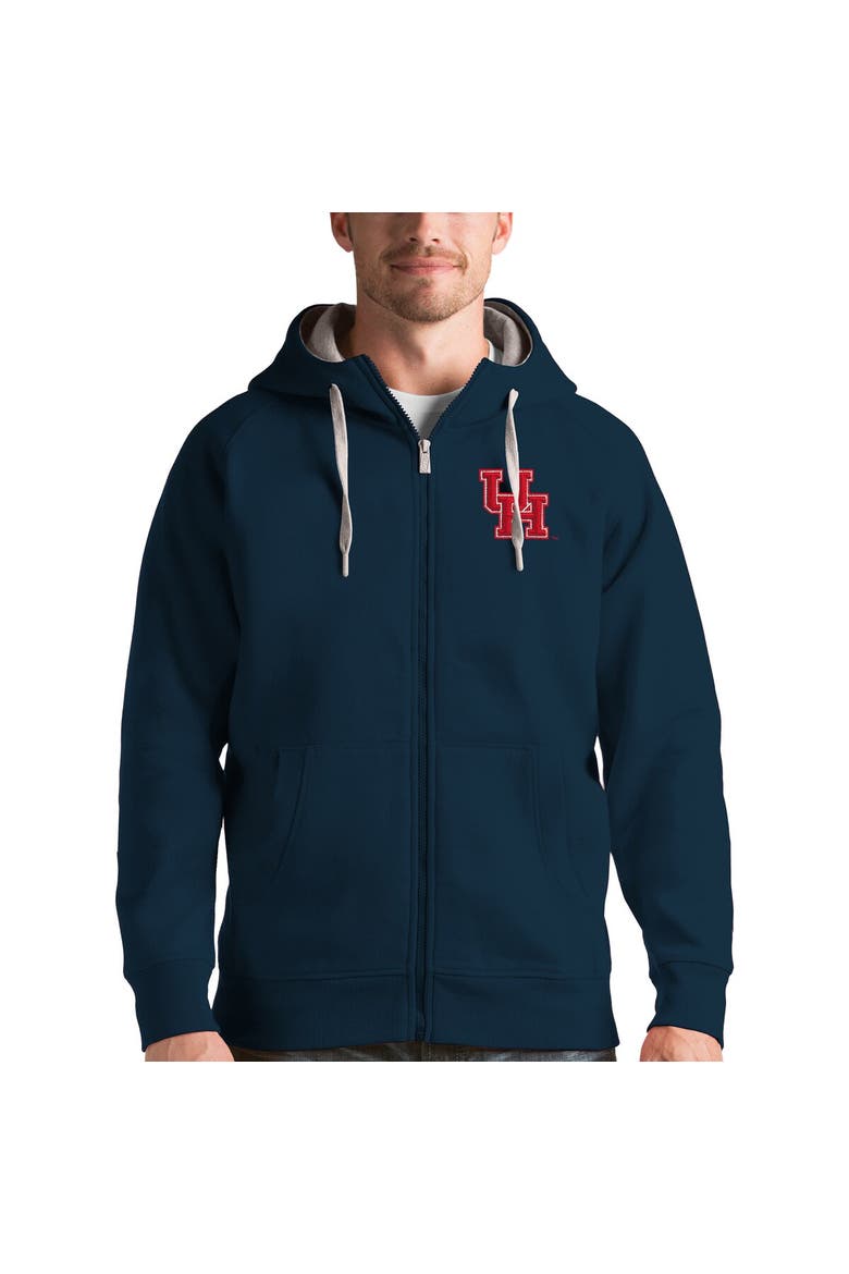 Men's Antigua Navy Houston Cougars Victory Full-Zip Hoodie, Main, color, Navy