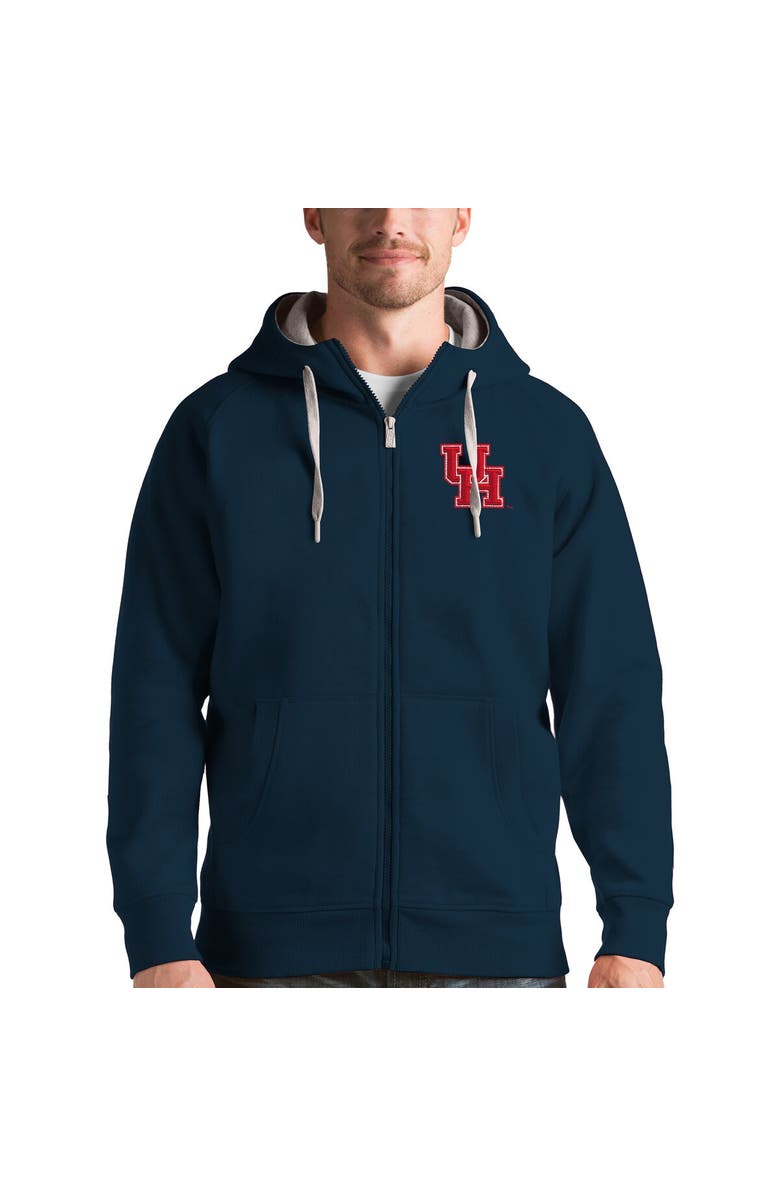 ANTIGUA Men's Antigua Navy Houston Cougars Victory Full-Zip Hoodie, Main, color, Navy