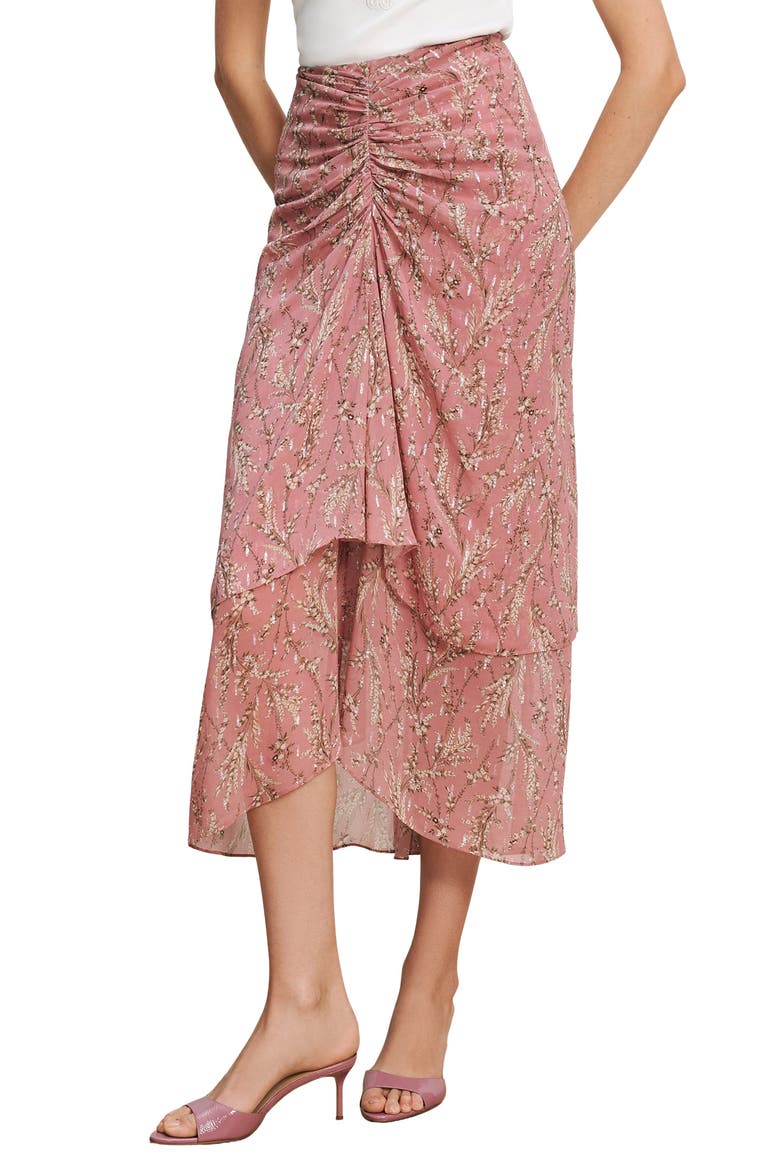 Sira Metallic Thread Midi Skirt, Main, color, ORCHID HAZE MULTI