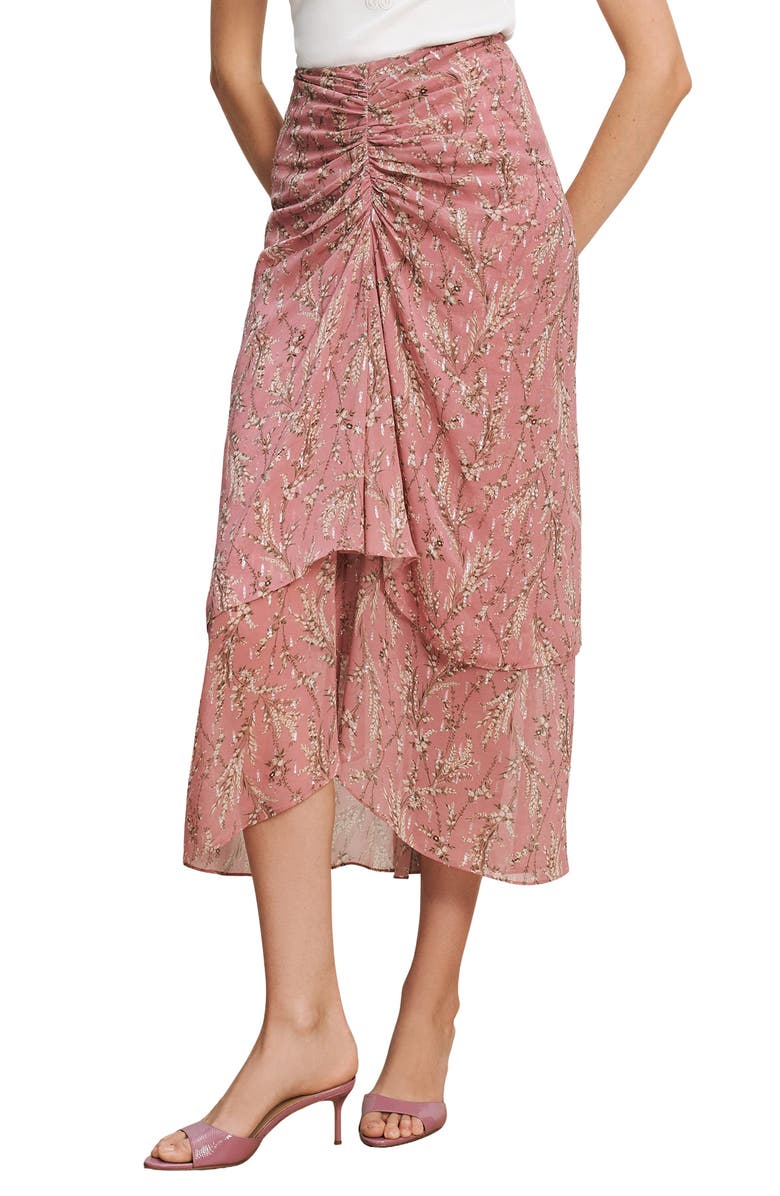 Veronica Beard Sira Metallic Thread Midi Skirt, Main, color, Orchid Haze Multi