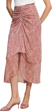 Veronica Beard Sira Metallic Thread Midi Skirt