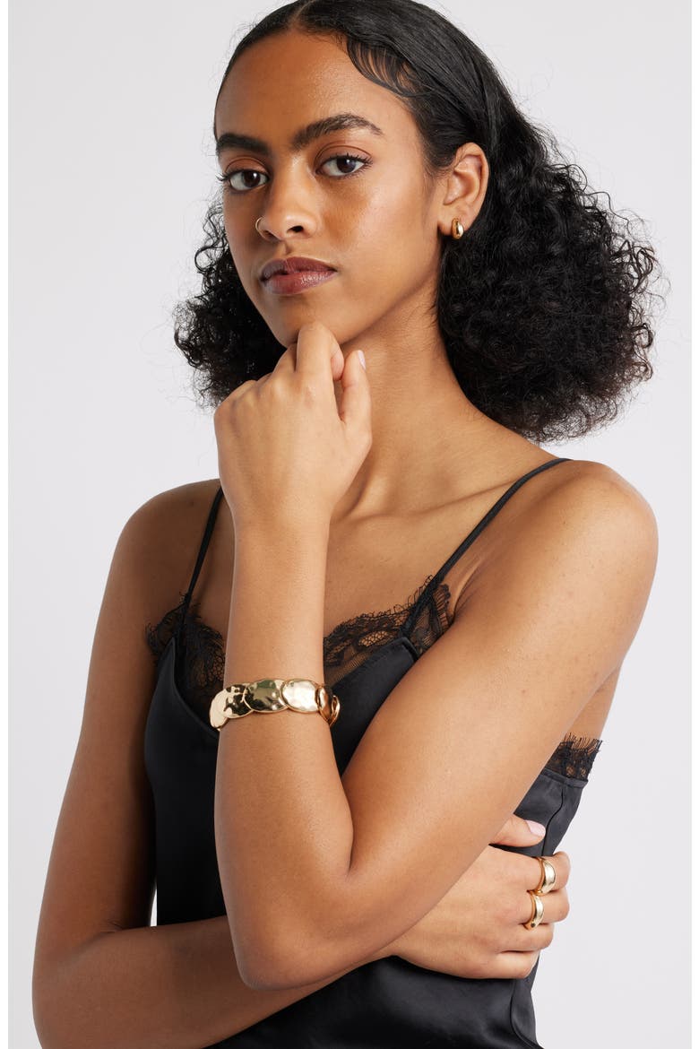 Oval Stretch Bracelet, Alternate, color, GOLD