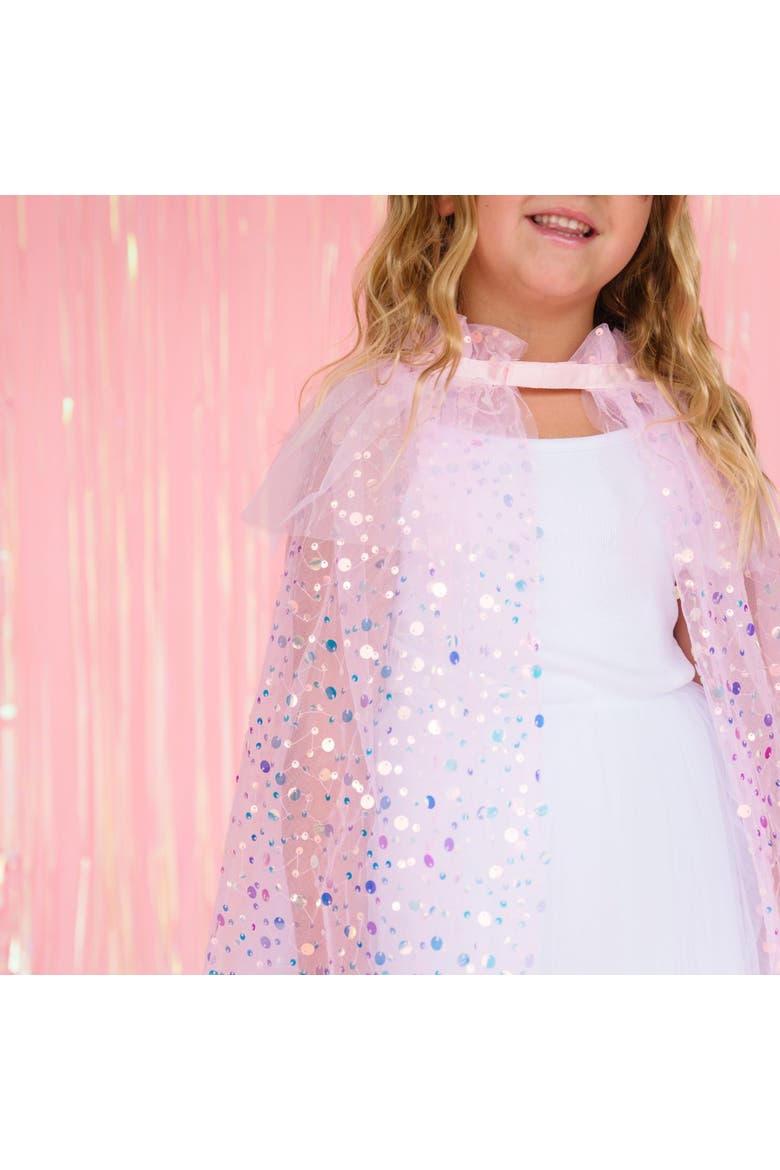 Sparkle Sequin Cape, Alternate, color, Pink