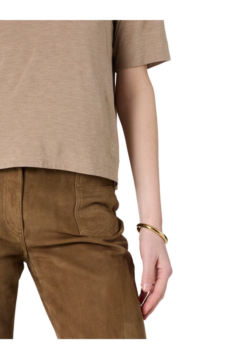 Malvine V-Neck T-Shirt, Alternate, color, Caramel
