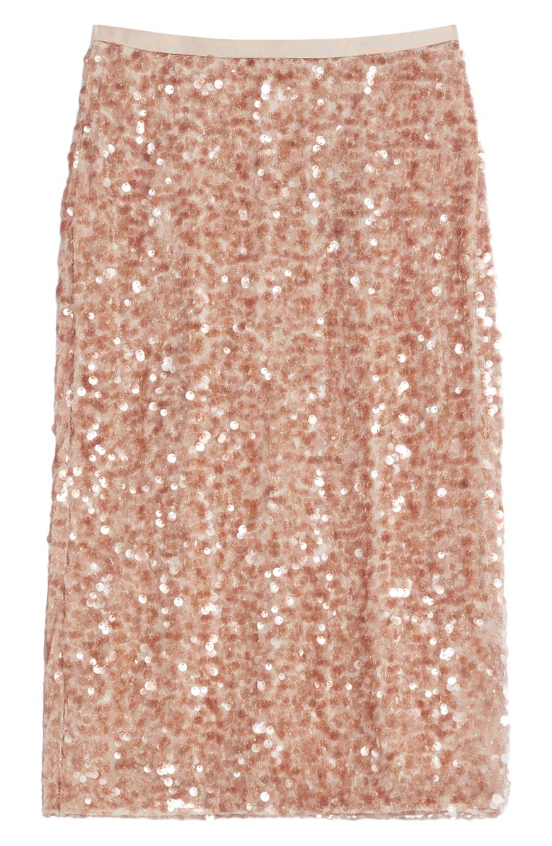 Weekend Max Mara Docchio Sequin Midi Skirt, Alternate, color, Beige