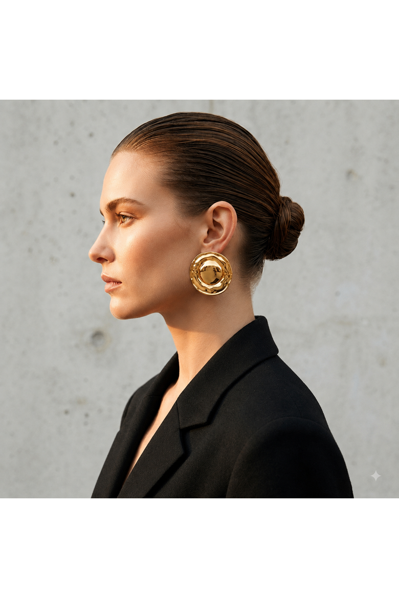 Gia Circle Earrings, Alternate, color, Gold