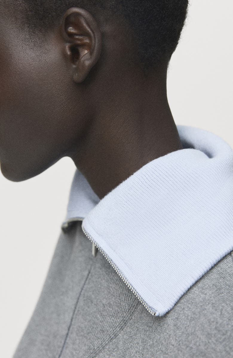 MANGO Quarter Zip Turtleneck Sweater, Alternate, color, Grey