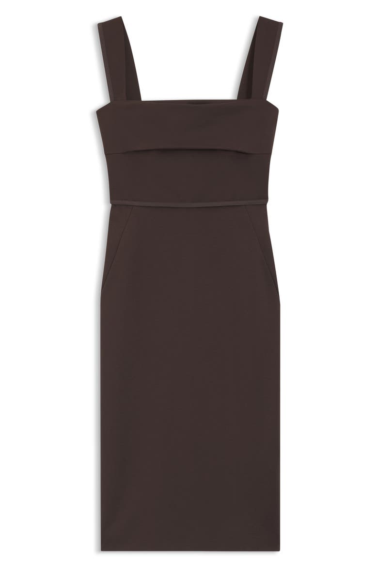 Layered Detail Slim Fit Jersey Dress, Alternate, color, CAVE BROWN
