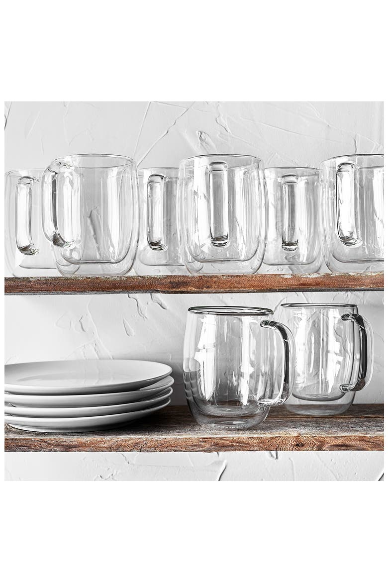 8-Pack 12-Ounce Coffee Glass Mug, Alternate, color, CLEAR