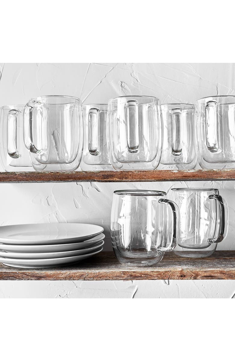 ZWILLING 8-Pack 12-Ounce Coffee Glass Mug, Alternate, color, Clear
