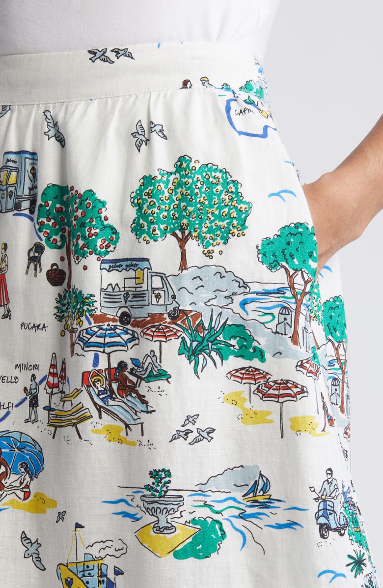 Boden Florence Linen Midi Skirt, Alternate, color,