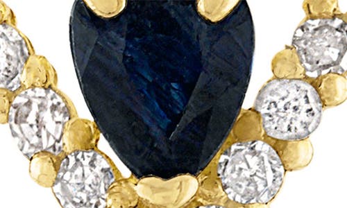 Fzn 10k Gold Pavé Diamond & Sapphire Drop Earrings In Yellow