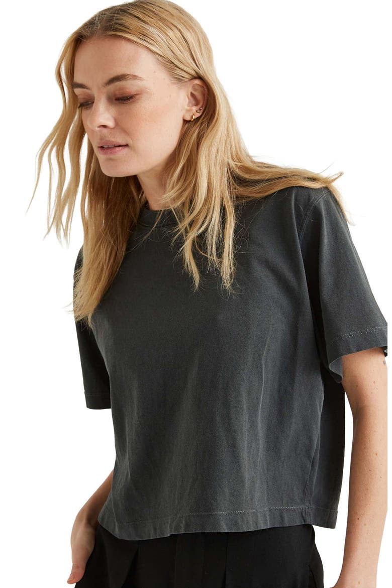 The Relaxed Crop Tee, Alternate, color, Stretch Limo