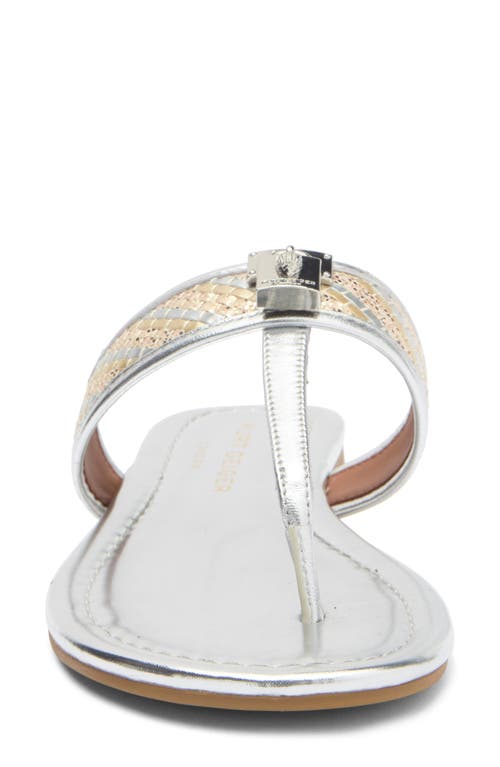 Kurt Geiger London T-bar Sandal In Natural/silver