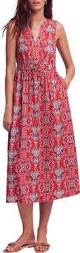 Boden Delphine Print Sleeveless Jersey Midi Dress