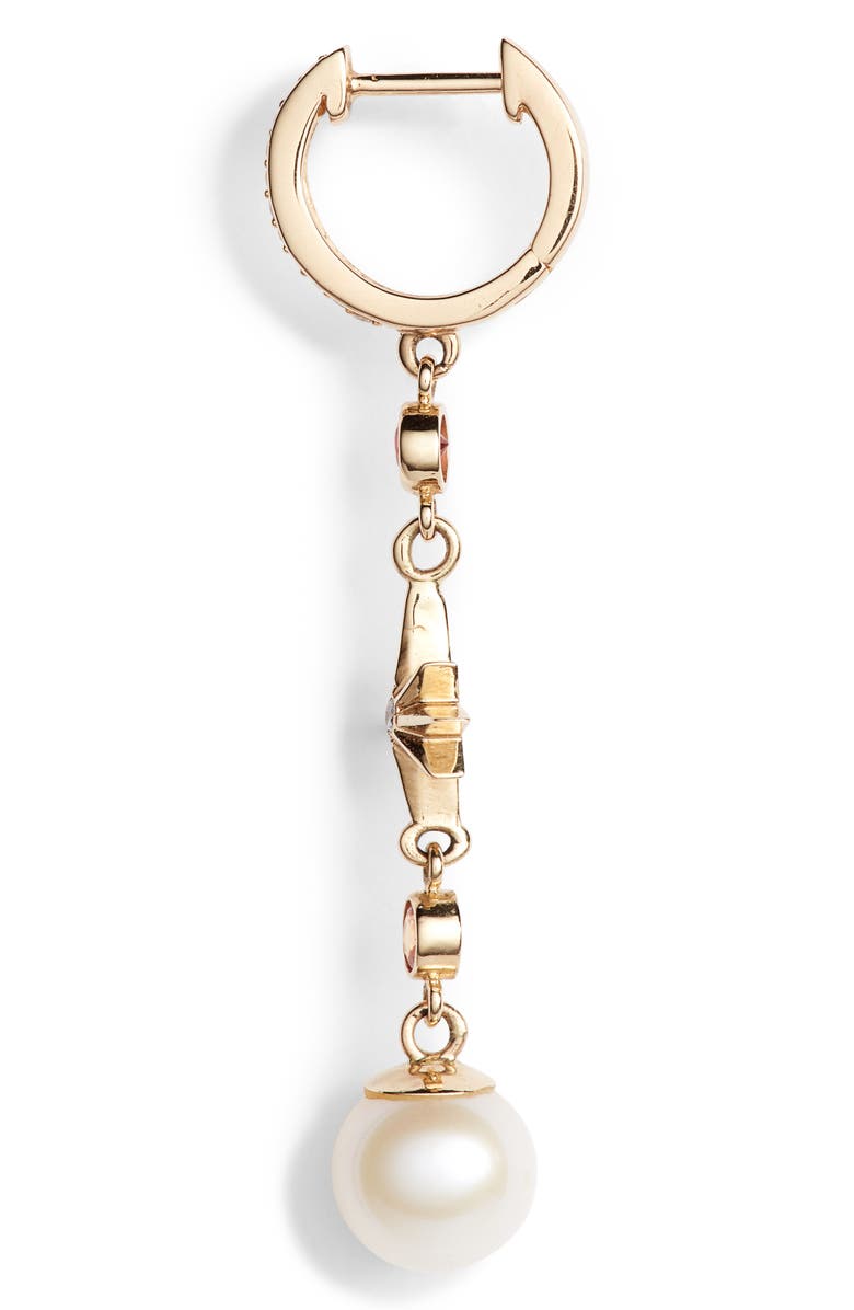 Marlo Laz Elixir Single Linear Pearl, Diamond & Stone Drop Earring, Alternate, color, 