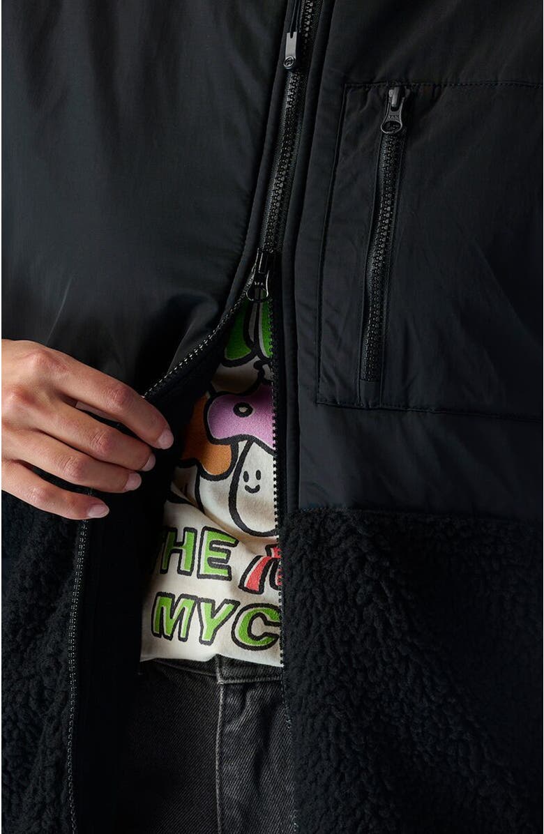 Backcountry Mixed Fabric Fleece Long Coat - Women's, Alternate, color, Black