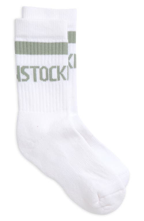 Birkenstock Stripe Logo Crew Socks In White