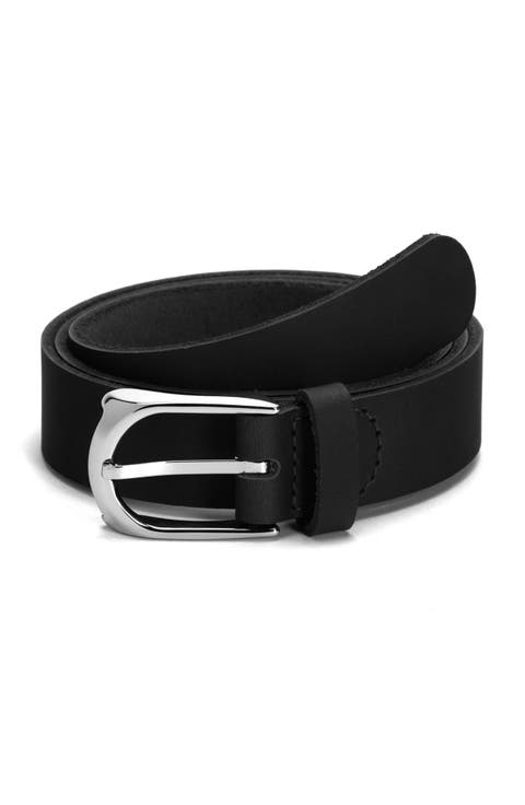 Horseshoe Buckle Leather Belt 30mm