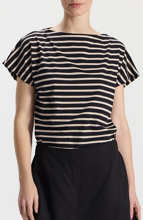 Hanit Striped Short-Sleeved Boat Neck Top
