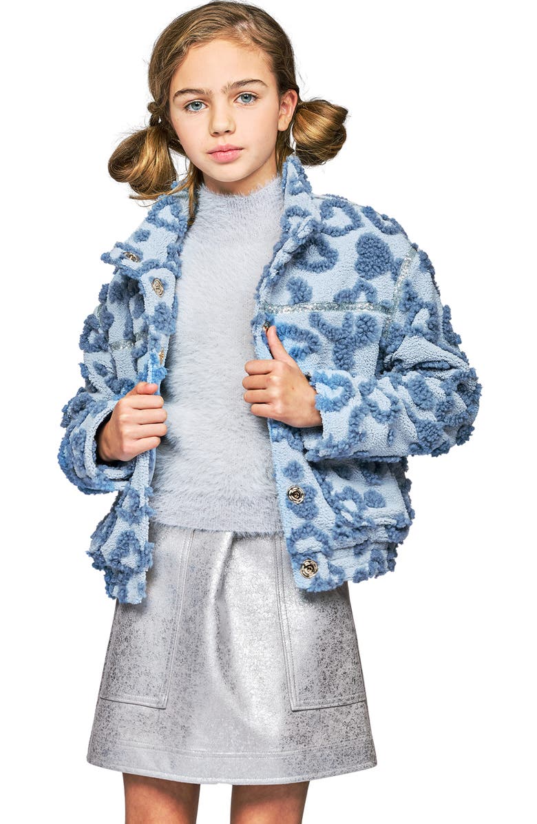 Truly Me Kids' Textured Fleece Jacket, Alternate, color, Blue