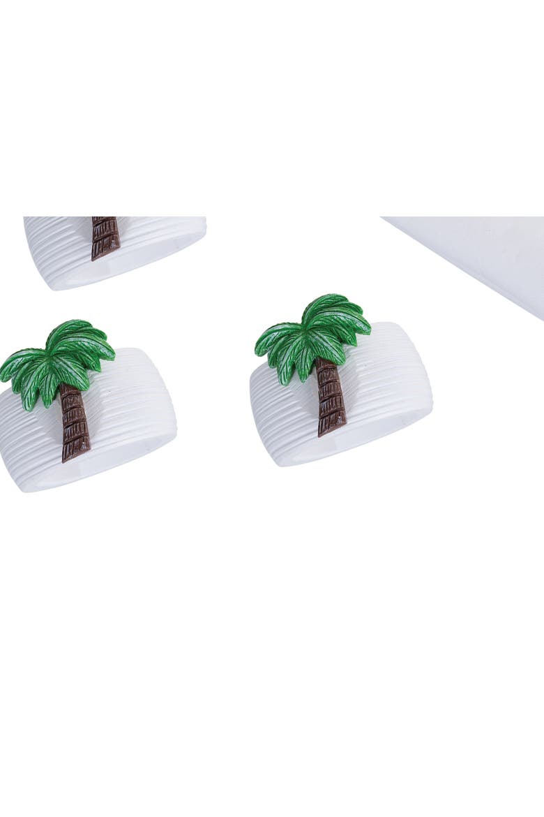 Palm Tree Napkin Rings, Set of 4, Alternate, color, Green
