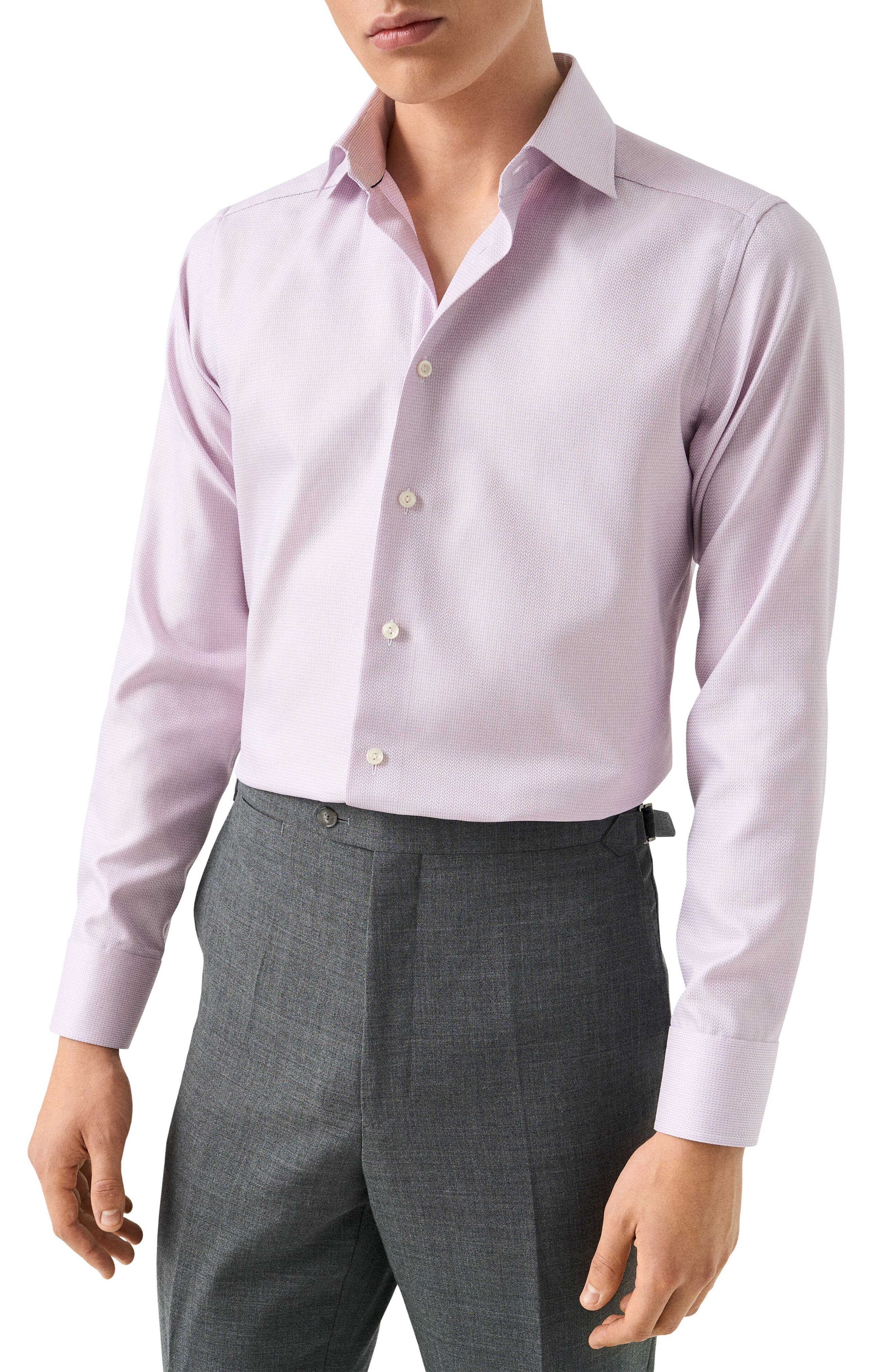 Eton Slim Fit Herringbone Dresss Shirt