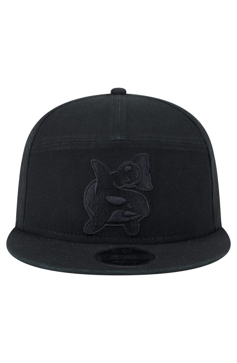 New Era Men's New Era  Black Seattle Sounders FC Canvas 9FIFTY Snapback Hat, Alternate, color, 