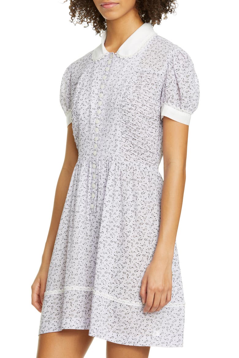 Dandelion Print Button Front Babydoll Dress (Nordstrom Exclusive), Alternate, color, LILAC MULTI