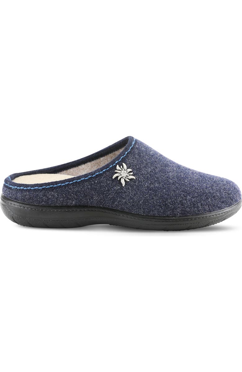 Flexus by Spring Step Loralee Scuff Slipper, Alternate, color, Navy