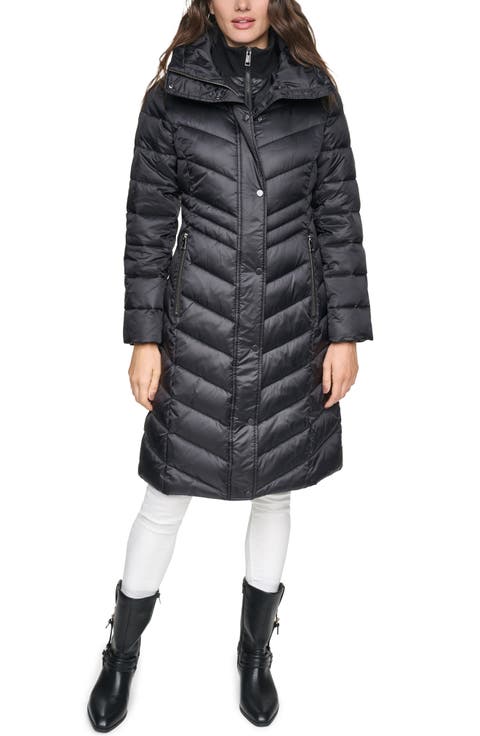 Clements Chevron Quilted Puffer Coat