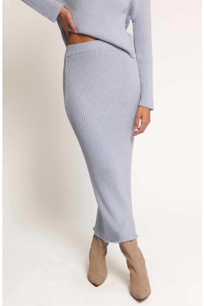 Payton Mock Neck Top & Maxi Skirt Rib Set, Alternate, color, LIGHT BLUE