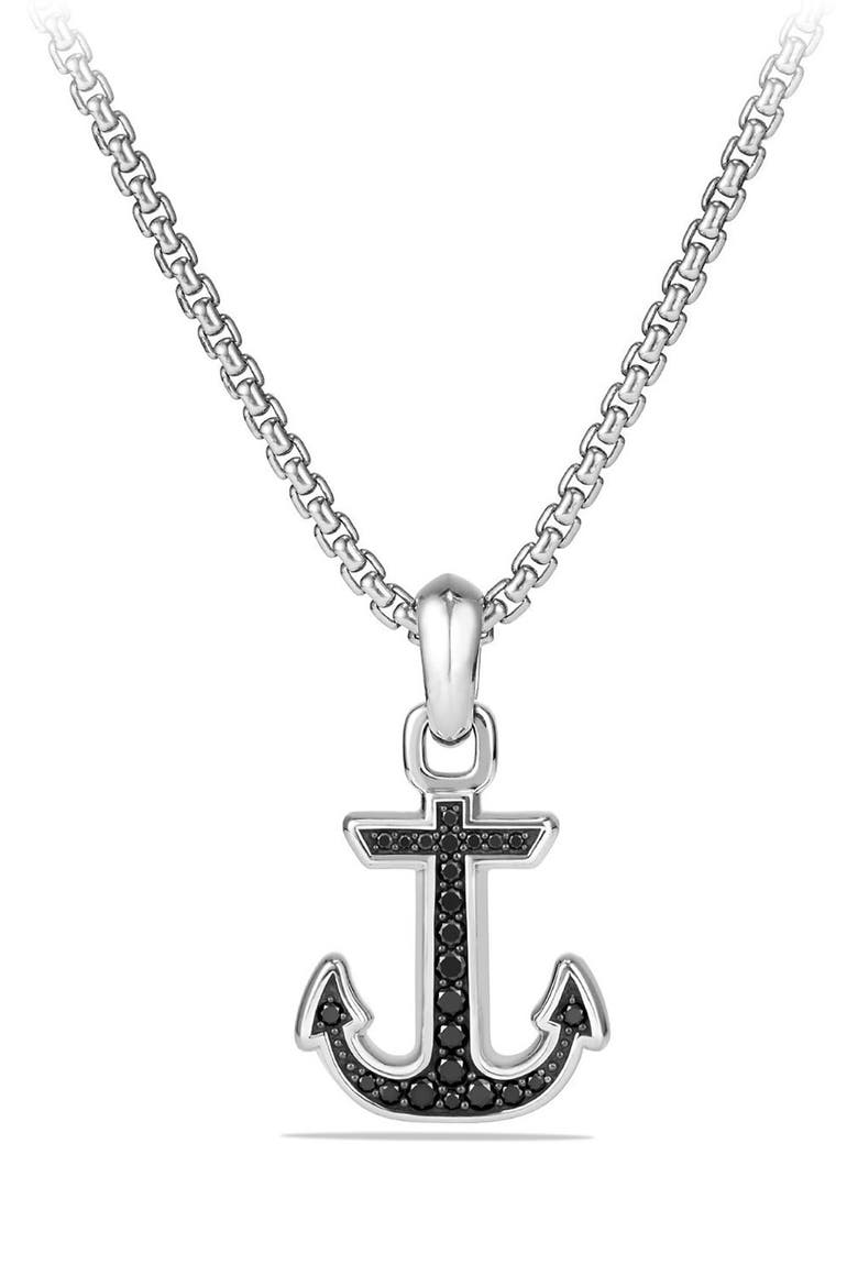 Maritime Anchor Amulet, Main, color, SILVER/ BLACK DIAMOND