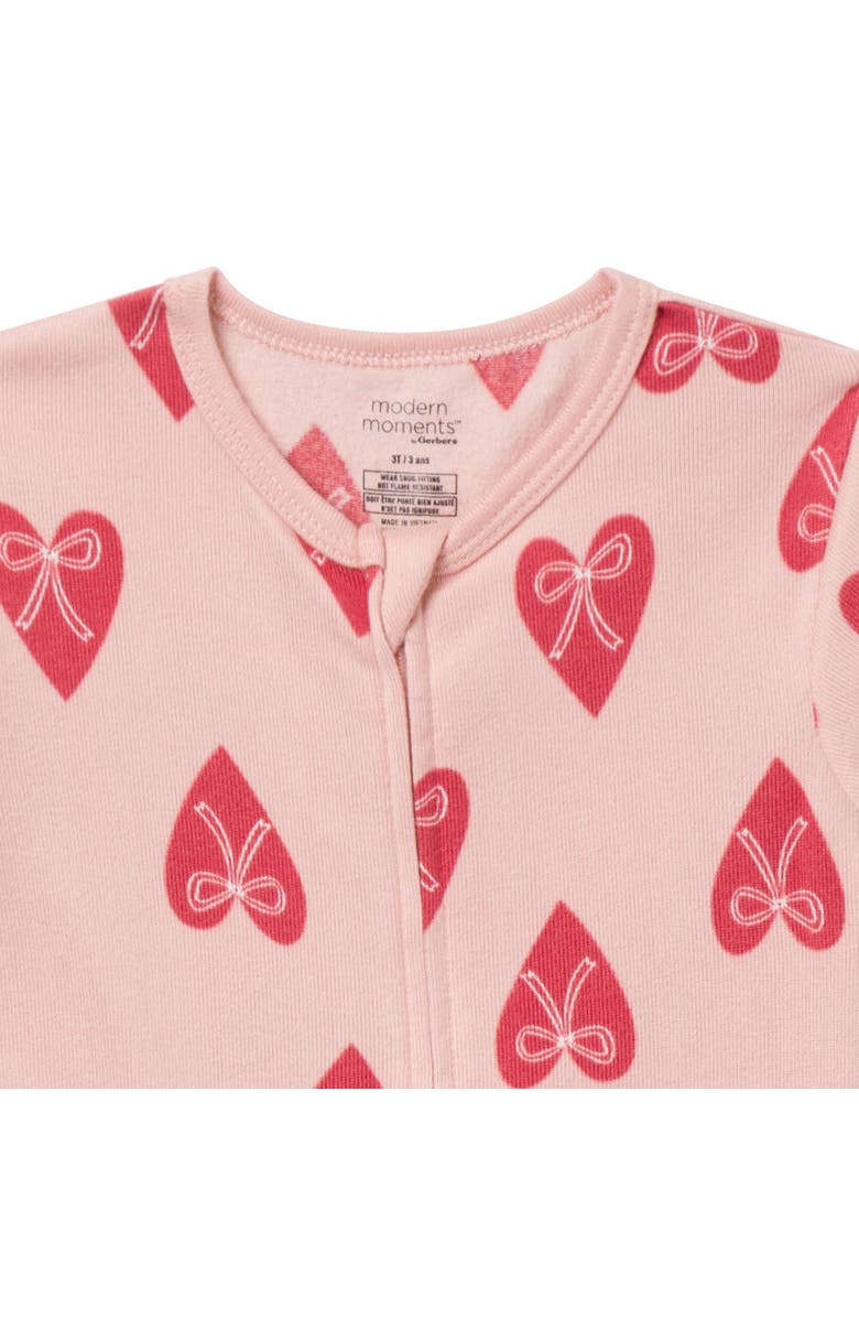 Modern Moments<sup>™</sup> by Gerber Baby & Toddler Girls Pink Hearts Footless Pajamas, Alternate, color, Hearts