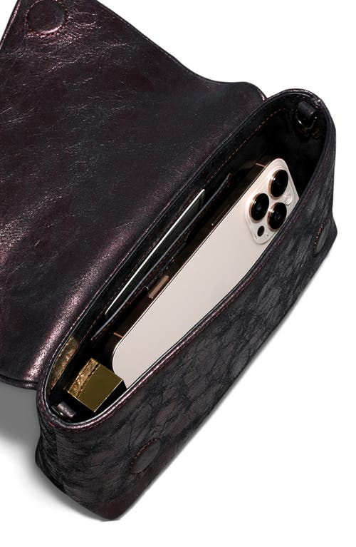 Alexis Bittar Ruched Crystal Metallic Leather Clutch In Purple