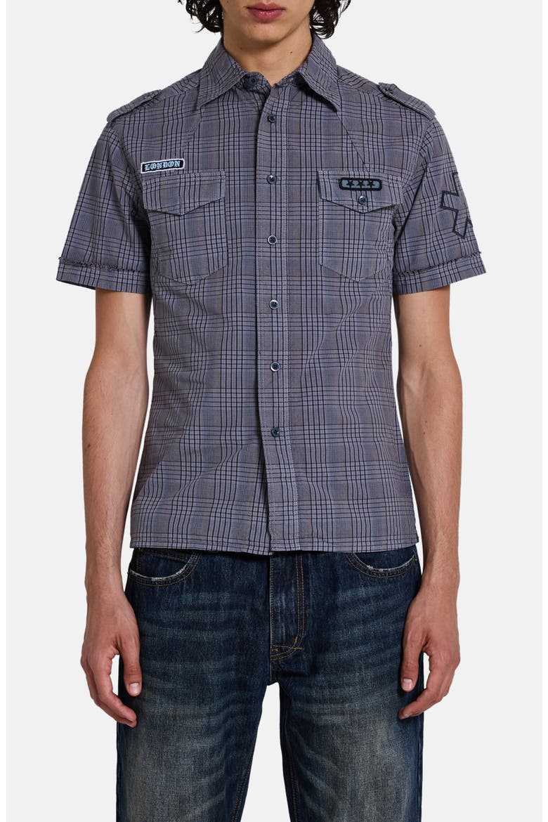 Scout Check Short Sleeve Button-Up Shirt, Main, color, GREY