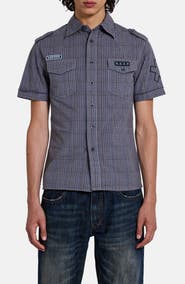 JADED LONDON Scout Check Short Sleeve Button-Up Shirt