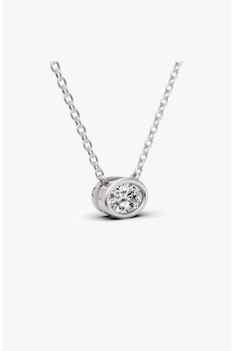 14K Gold 0.25 ct Lab-Grown Diamond Solitaire Bezel Pendant, Alternate, color, White Gold