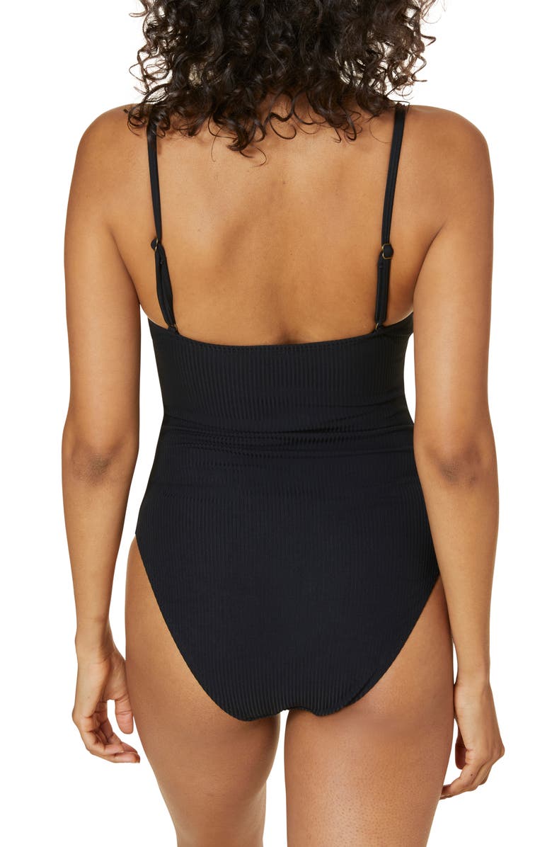 Amalfi Rib Long Torso One-Piece Swimsuit