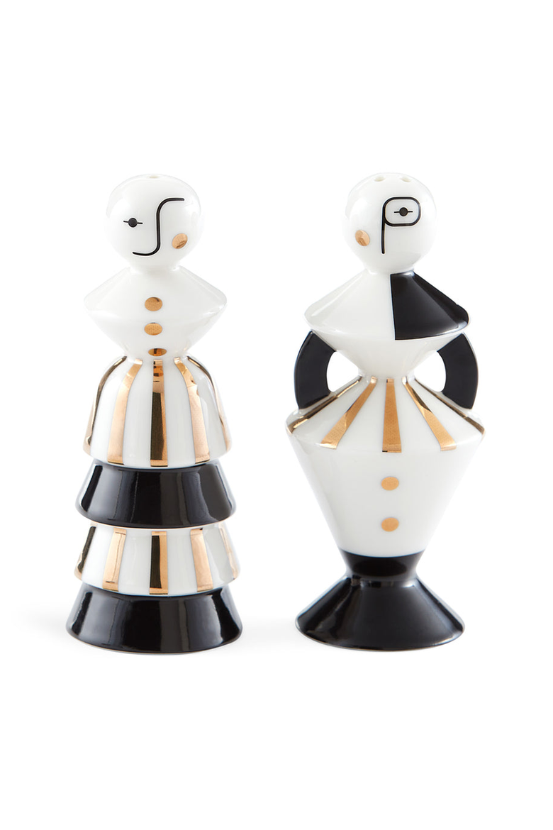 Vienna Salt and Pepper Set, Main, color, Black / White / Gold