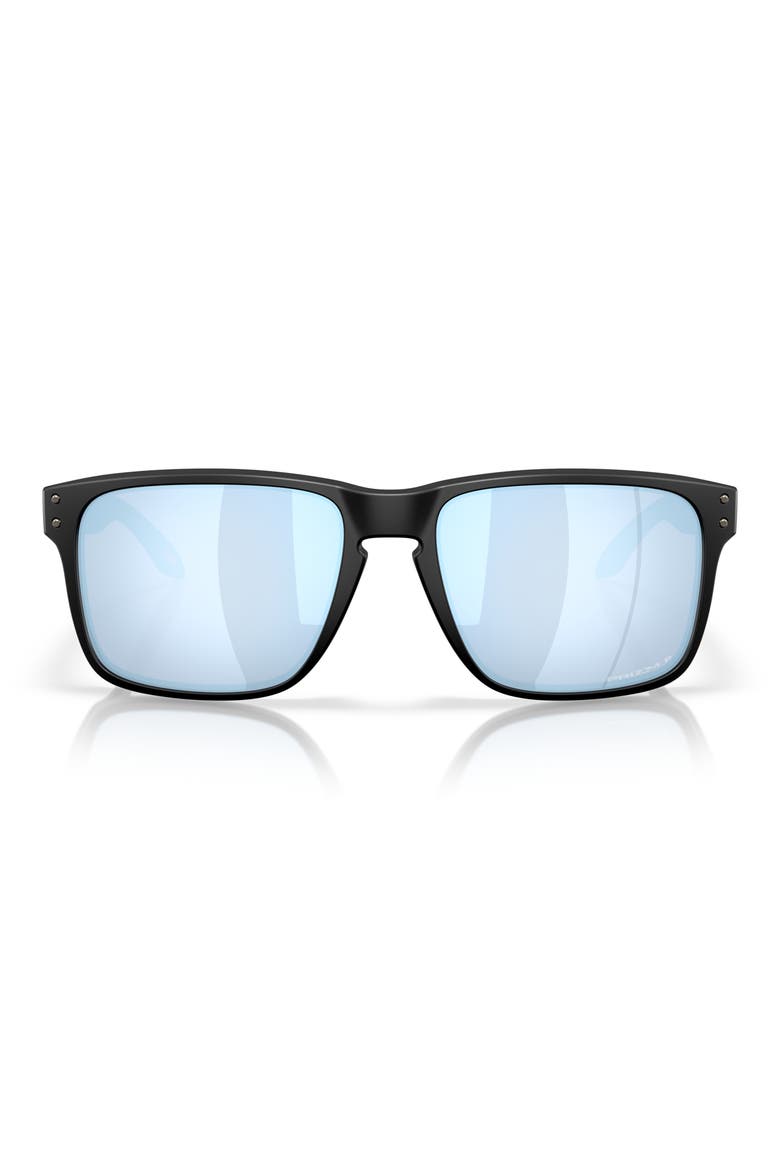 Holbrook XXL 61mm Polarized Rectangle Sunglasses, Main, color, MATTE BLACK / PRIZM DEEP WATER