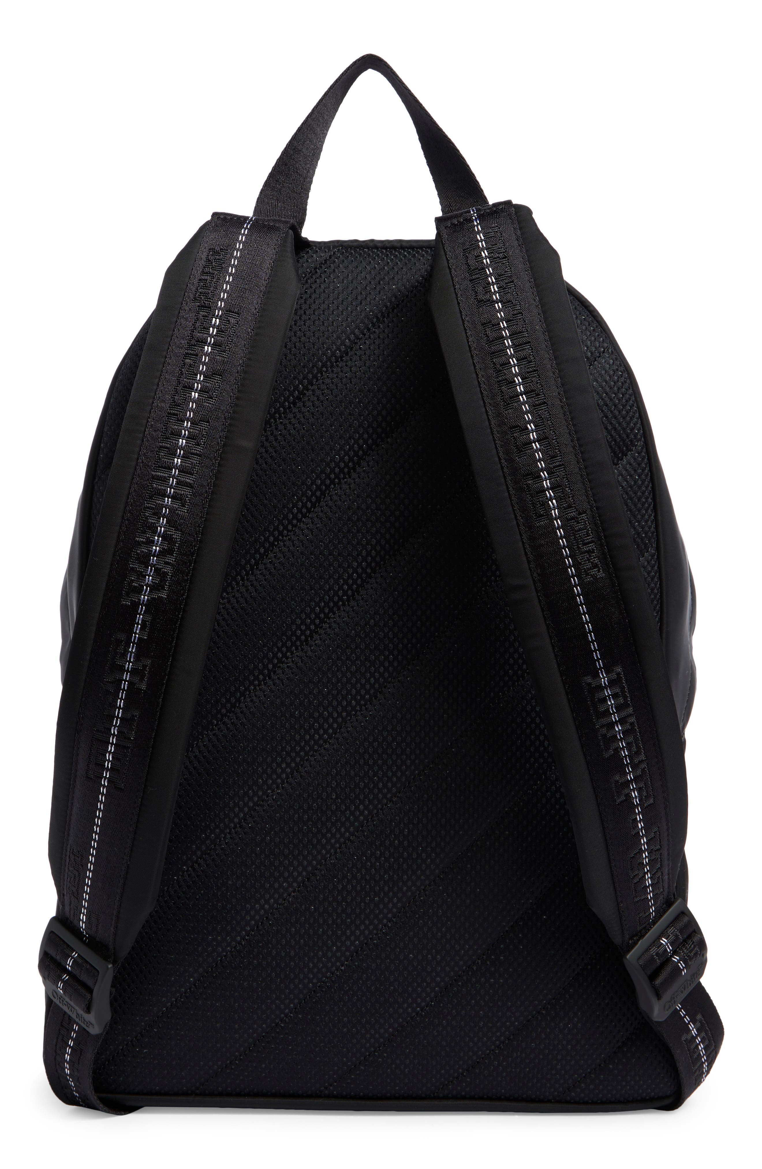 Off-White Diagonal Spray Backpack, Alternate, color, Black/White