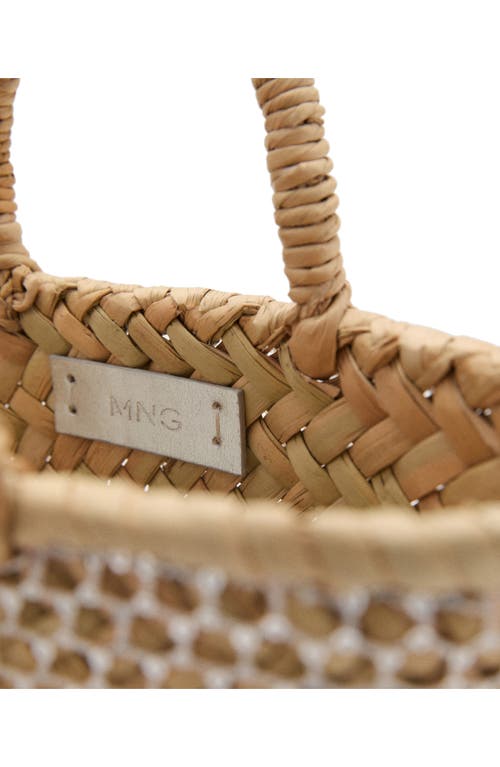 Mango Mini Sequin Basket Tote In Sand